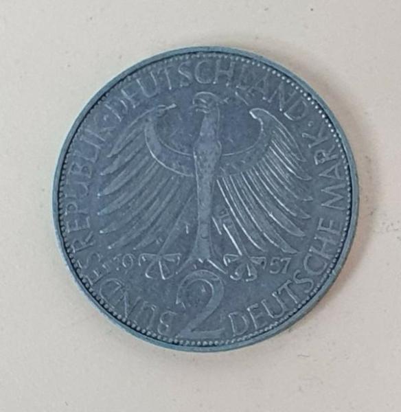 2 DM 1957 F  -Max Planck- Bundesrepublik Deutschland