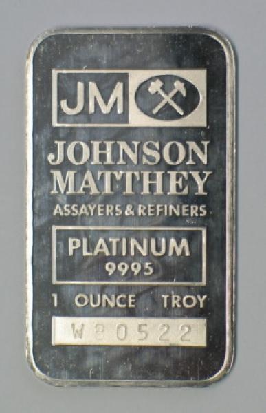 1 oz Platinbarren "Johnson Matthey" 999,5, Prägebarren in OVP