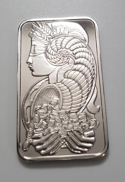 50 Gramm Platinbarren "PAMP Suisse Fortuna" 999,5, Prägebarren in OVP