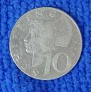10 Schilling Österreich 1958, 640er Silbermünze
