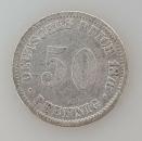 50 Pfennig 1876 E Deutsches Kaiserreich, 900er Silbermünze