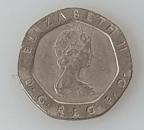 20 Pence -Twenty Pence- 1982, Königin Elisabeth II, Großbritannien
