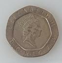 20 Pence -Twenty Pence- 1987, Königin Elisabeth II, Großbritannien